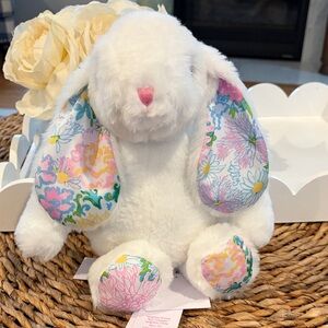 Lily Pulitzer Plush White Floral-Ear Bunny